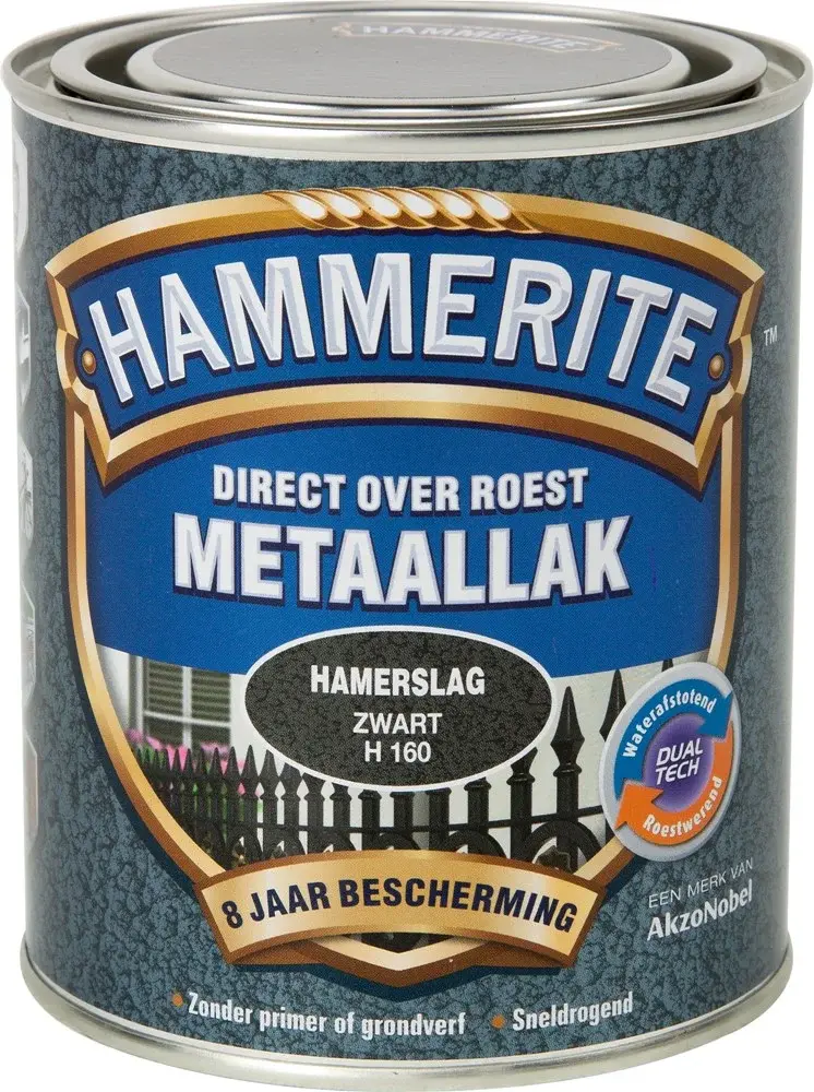 Hammerite Metaallak Hamerslag Zwart H160 Hammerite Metaallak Hamerslag Zwart H160