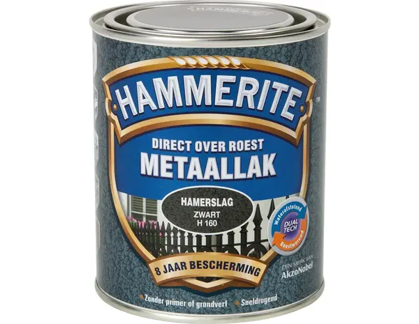 Hammerite Metaallak Hamerslag Zwart H160 Hammerite Metaallak Hamerslag Zwart H160