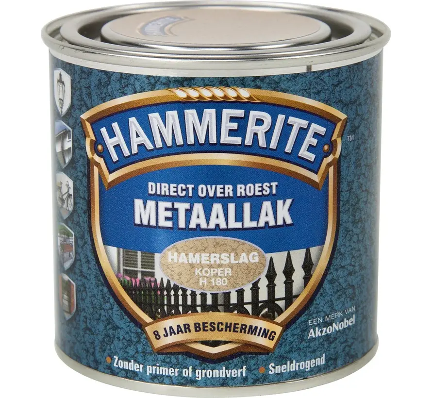 Hammerite Metaallak Hamerslag Koper H180 - 250 ML