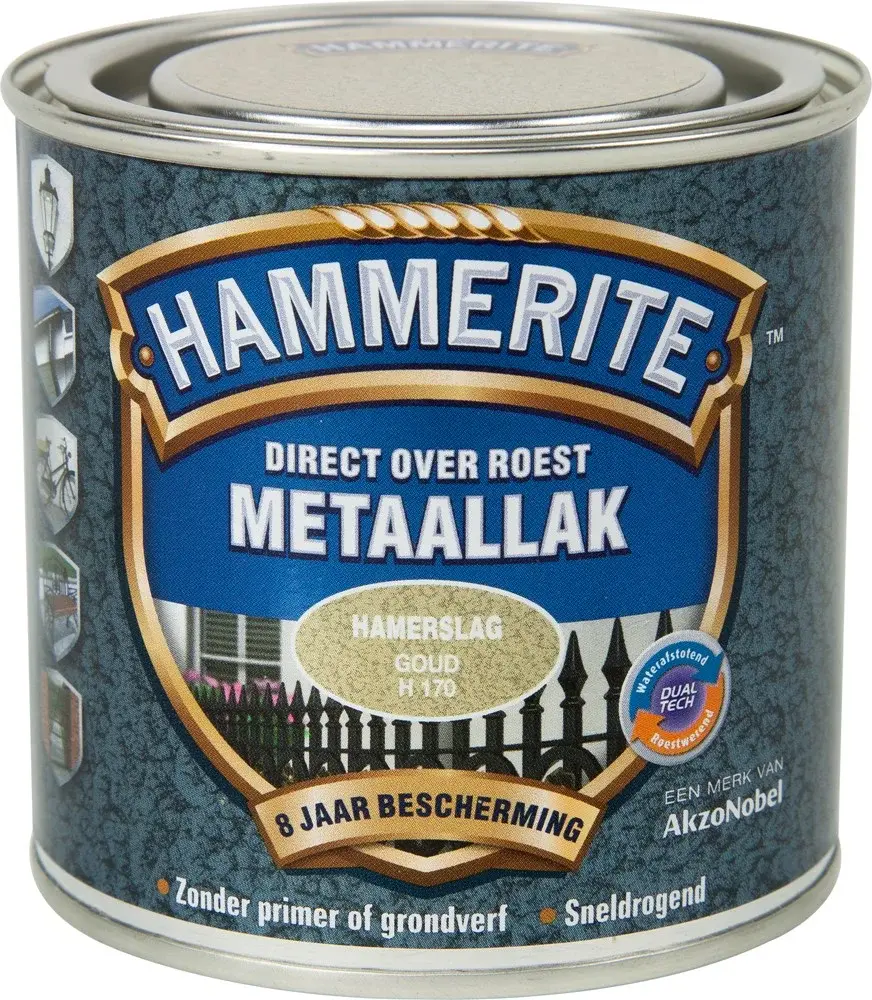 Hammerite Metaallak Hamerslag Goud H170 Hammerite Metaallak Hamerslag Goud H170