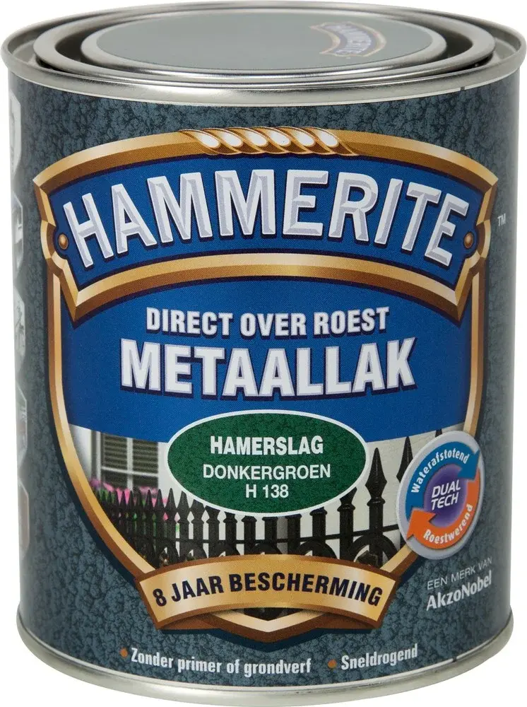 Hammerite Metaallak Hamerslag Donkergroen H138 Hammerite Metaallak Hamerslag Donkergroen H138