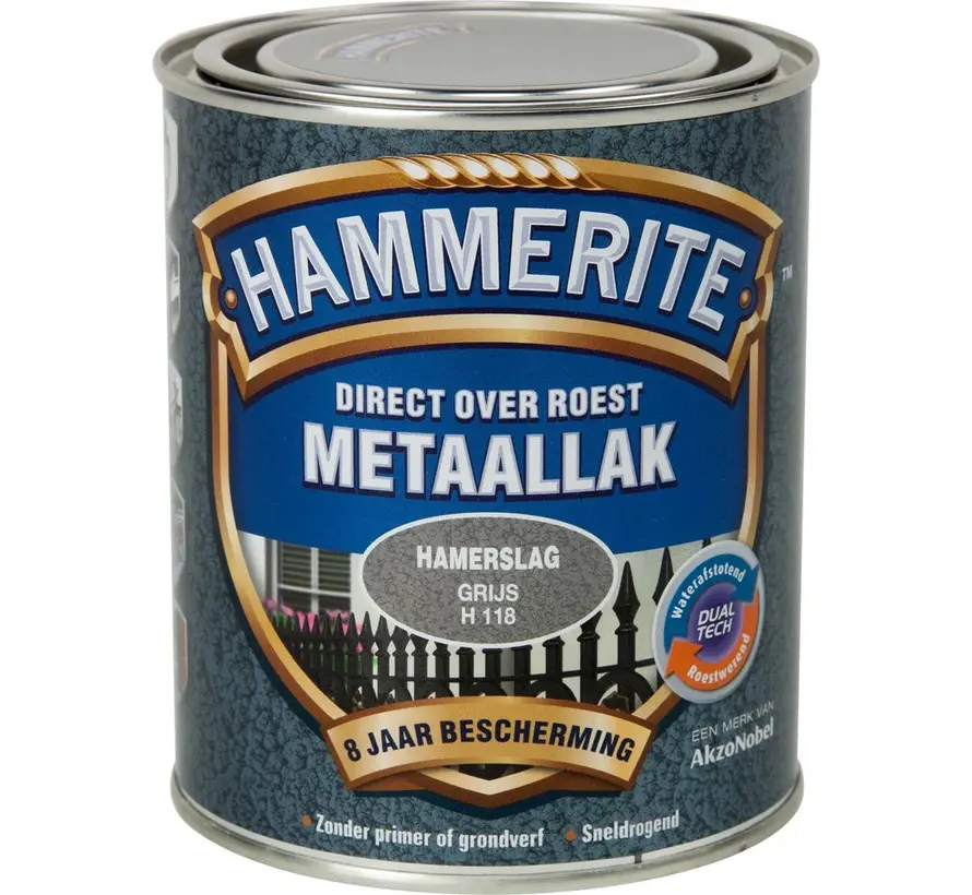 Hammerite Metaallak Hamerslag Grijs H118 - 250 ML