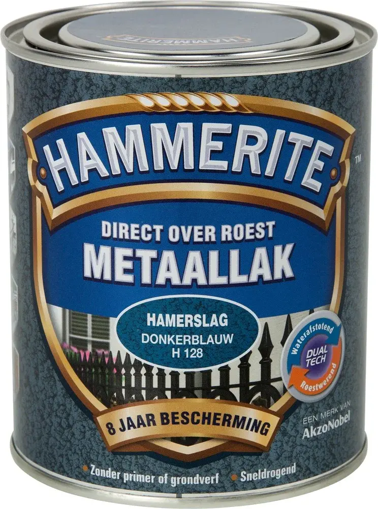 Hammerite Metaallak Hamerslag Donkerblauw H128 Hammerite Metaallak Hamerslag Donkerblauw H128