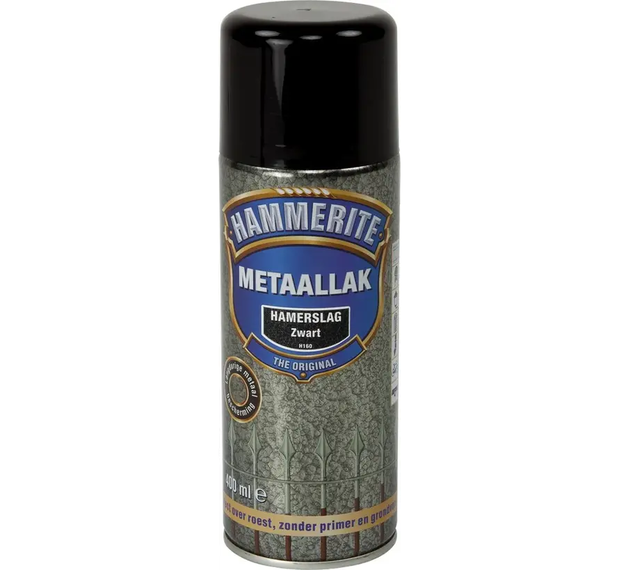 Hammerite Metaallak Hamerslag Zwart H160 Spuitbus - 400 ML