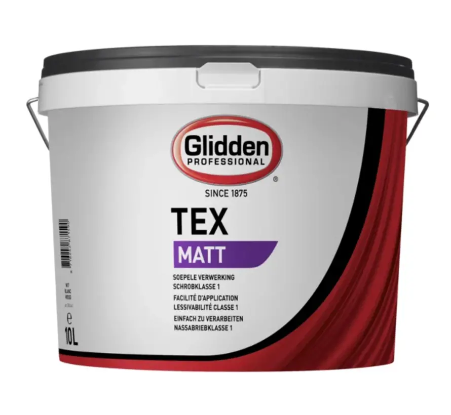 Glidden Tex Matt | Matte Muurverf en Plafondverf - 5 LTR 