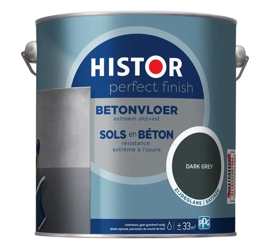 Histor Perfect Finish Betonvloer Zijdeglans Dark Grey (RAL7043) - 750 ML