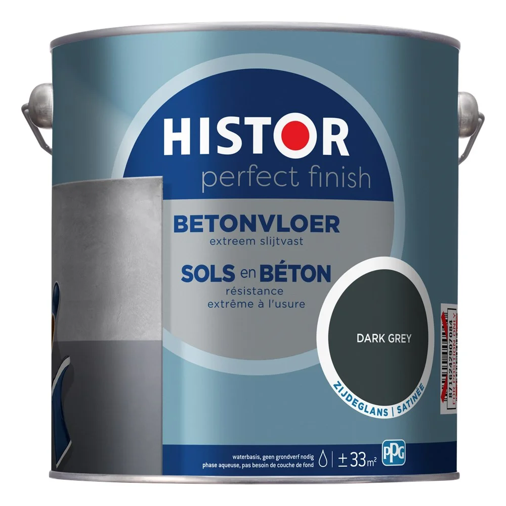 Histor Perfect Finish betonvloer RAL 7043 dark grey zijdeglans 25 liter