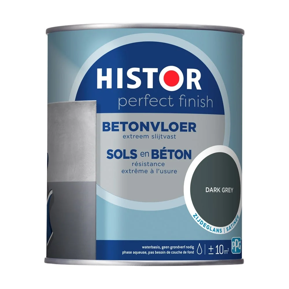 Histor Perfect Finish betonvloer RAL 7043 dark grey zijdeglans 750 ml