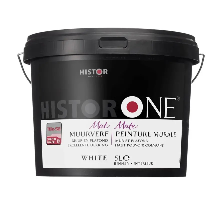 Histor One Muurverf Mat Wit - 2,5 LTR 
