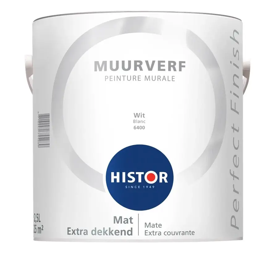 Histor Perfect Finish Muurverf Mat Wit 6400 - 2,5 LTR