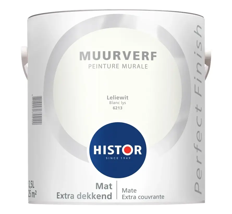 Histor Perfect Finish Muurverf Mat Leliewit 6213 - 2,5 LTR