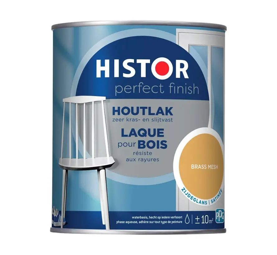 Histor Perfect Finish Houtlak Zijdeglans Brass Mess - 750 ML