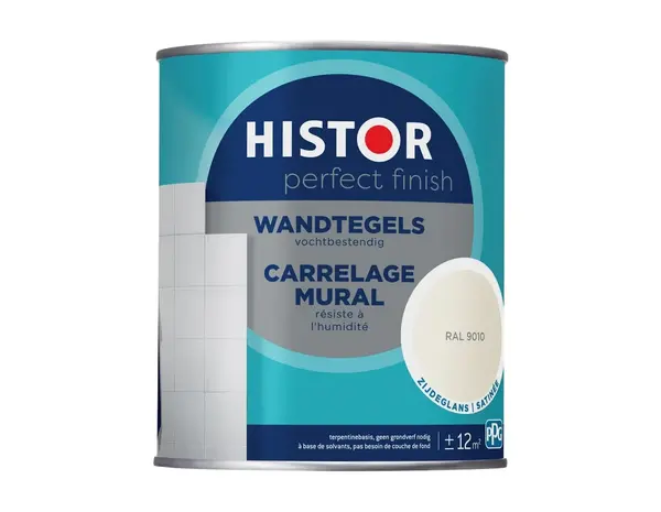 Histor Perfect Finish Wandtegels Zijdeglans RAL9010 Histor Perfect Finish Wandtegels Zijdeglans RAL9010