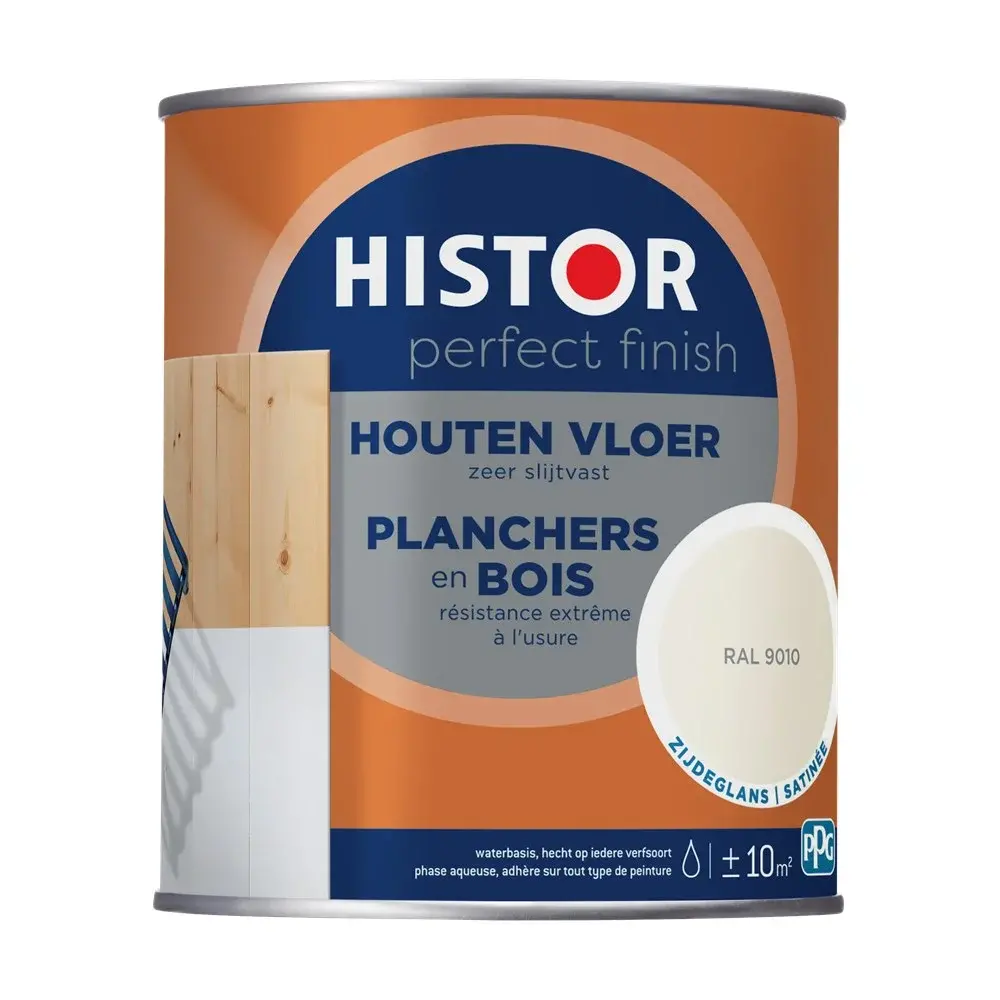 Histor Perfect Finish Houten Vloer Zijdeglans RAL9010