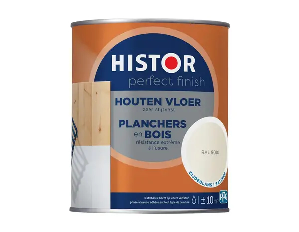 Histor Perfect Finish Houten Vloer Zijdeglans RAL9010