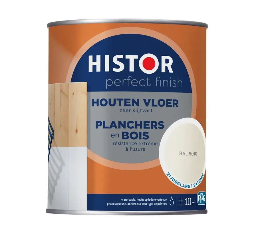 Histor Perfect Finish Houten Vloer Zijdeglans RAL9010 - 750 ML