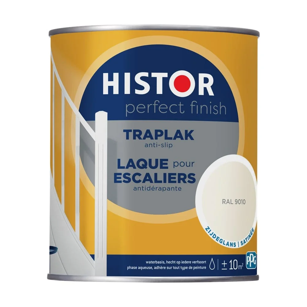 Histor Perfect Finish traplak anti-slip RAL 9010 zijdeglans 750 ml