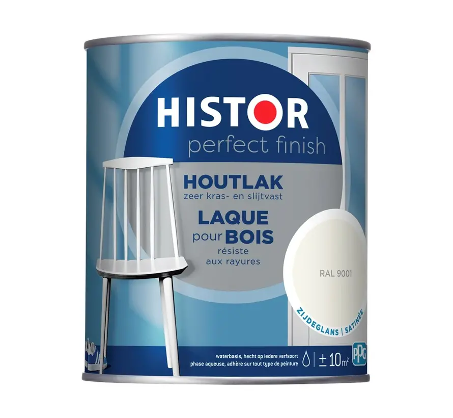 Histor Perfect Finish Houtlak Zijdeglans RAL9001 - 750 ML