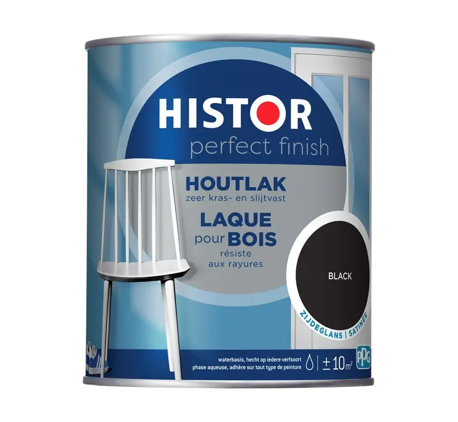 Histor Perfect Finish Houtlak Zijdeglans Zwart - 250 ML