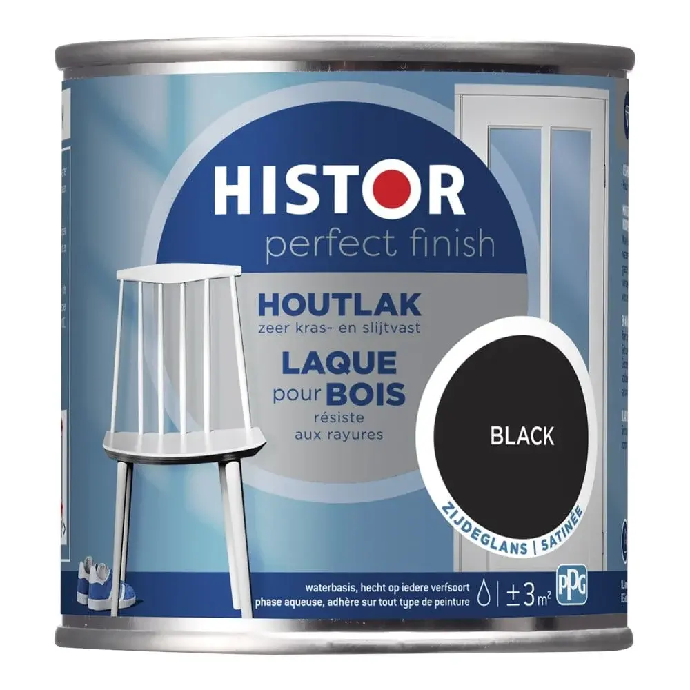 Histor Perfect Finish Houtlak Zijdeglans Zwart Histor Perfect Finish Houtlak Zijdeglans Zwart