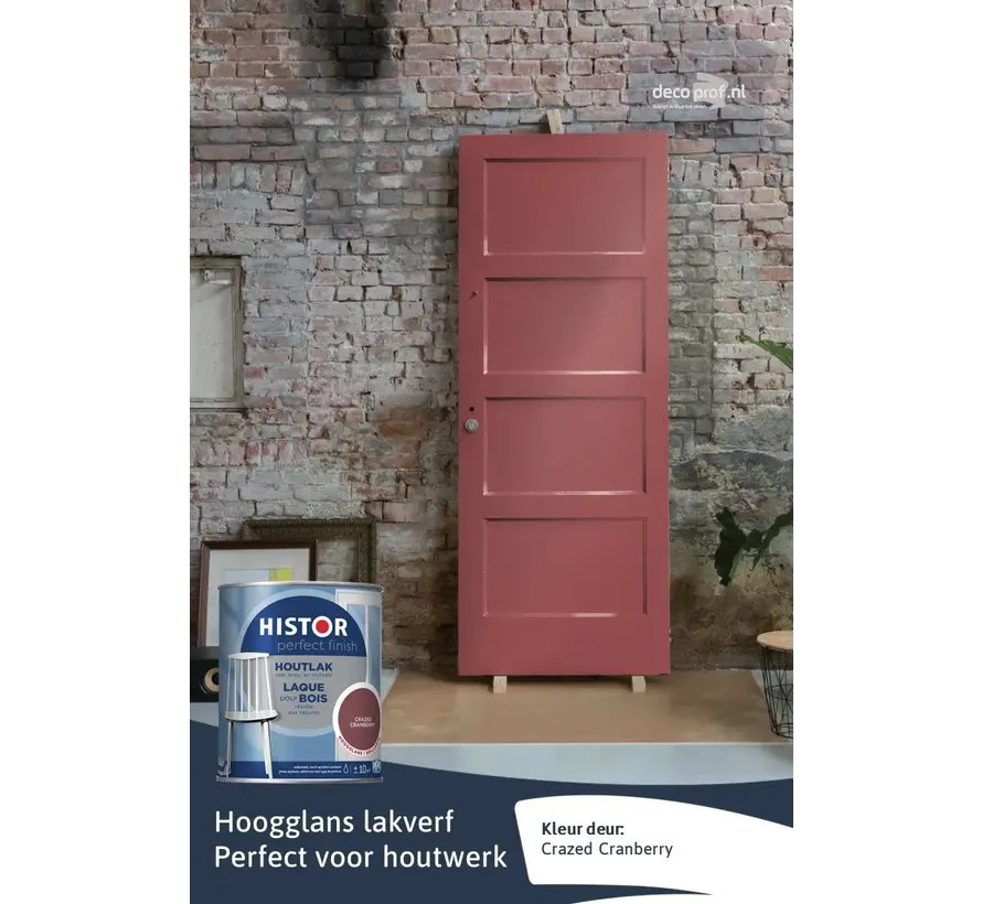 Histor Perfect Finish Houtlak Hoogglans Crazed Cranberry - 750 ML