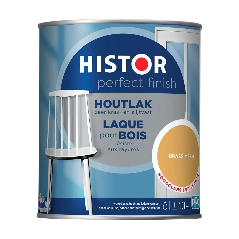 Histor Perfect Finish Houtlak Hoogglans Brass Mess Histor Perfect Finish Houtlak Hoogglans Brass Mess