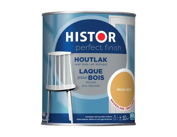 Histor Perfect Finish Houtlak Hoogglans Brass Mess Histor Perfect Finish Houtlak Hoogglans Brass Mess