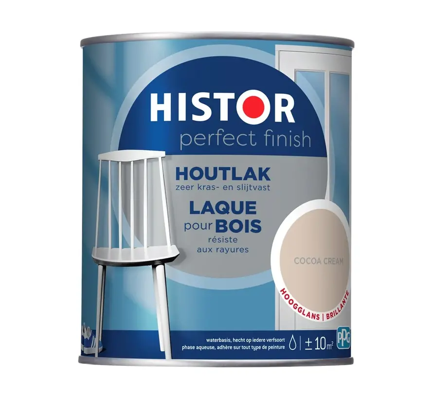 Histor Perfect Finish Houtlak Hoogglans Cocoa Cream - 750 ML