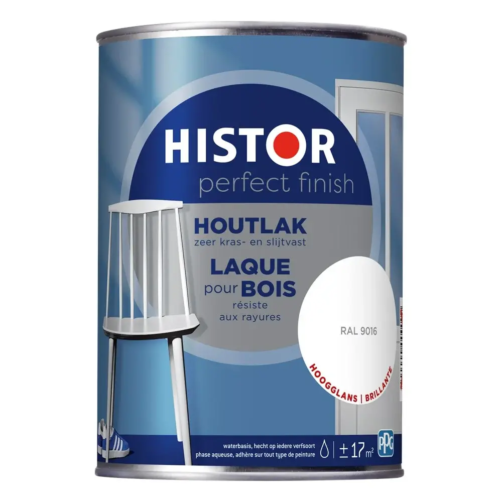 Histor Perfect Finish Houtlak Hoogglans RAL9016 Histor Perfect Finish Houtlak Hoogglans RAL9016