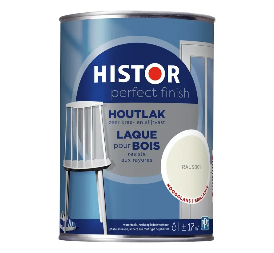 Histor Perfect Finish Houtlak Hoogglans RAL9001 - 750 ML