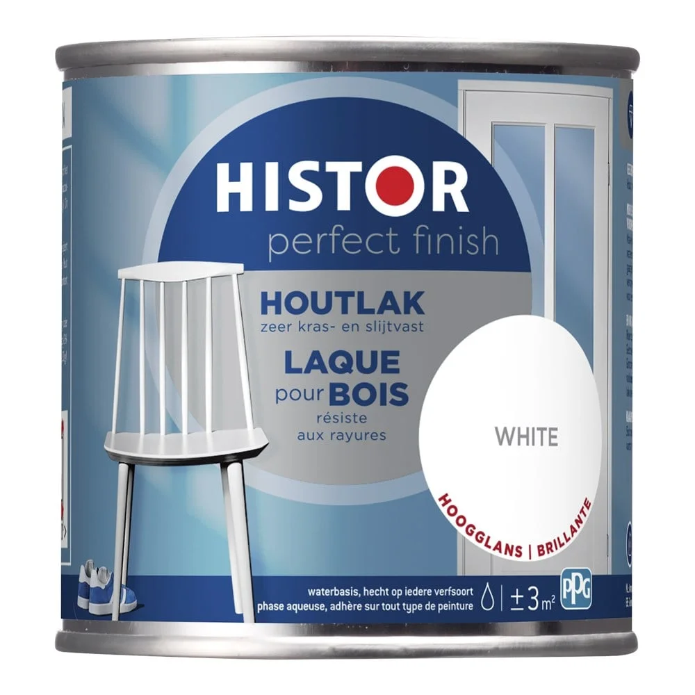 Decoprof.nl Perfect Finish Houtlak Hoogglans | 250 ML | Wit aanbieding