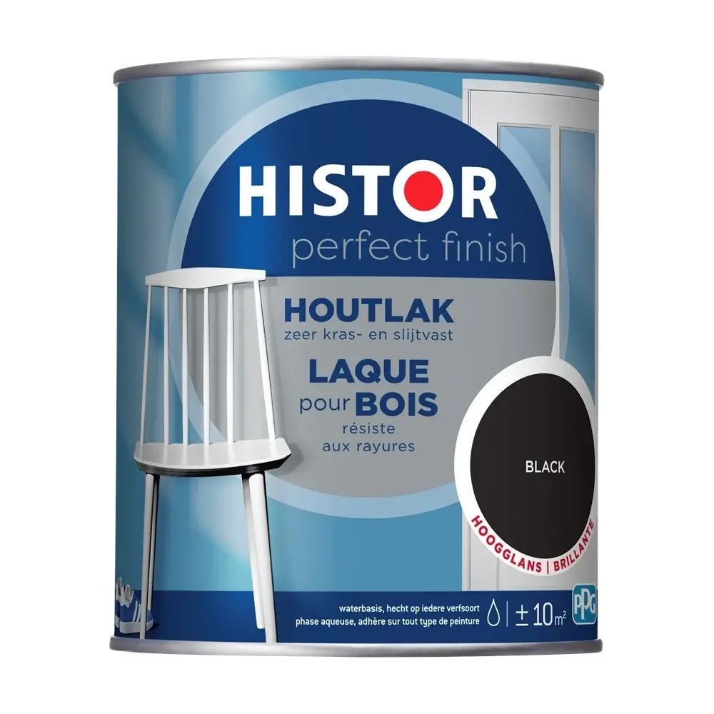 Histor Perfect Finish Houtlak Hoogglans Zwart Histor Perfect Finish Houtlak Hoogglans Zwart