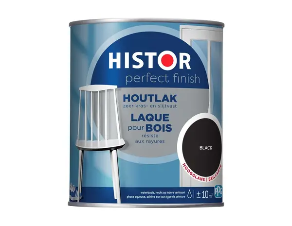 Histor Perfect Finish Houtlak Hoogglans Zwart Histor Perfect Finish Houtlak Hoogglans Zwart