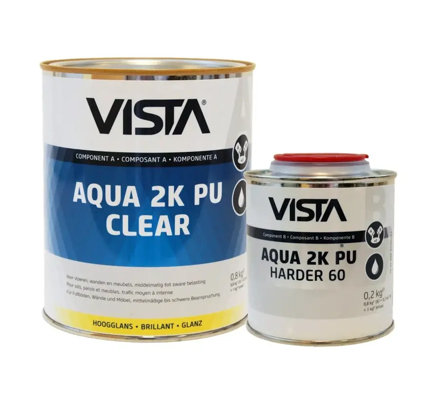 Vista Aqua 2K PU Clear Glans | Blanke Lak - 1 KG