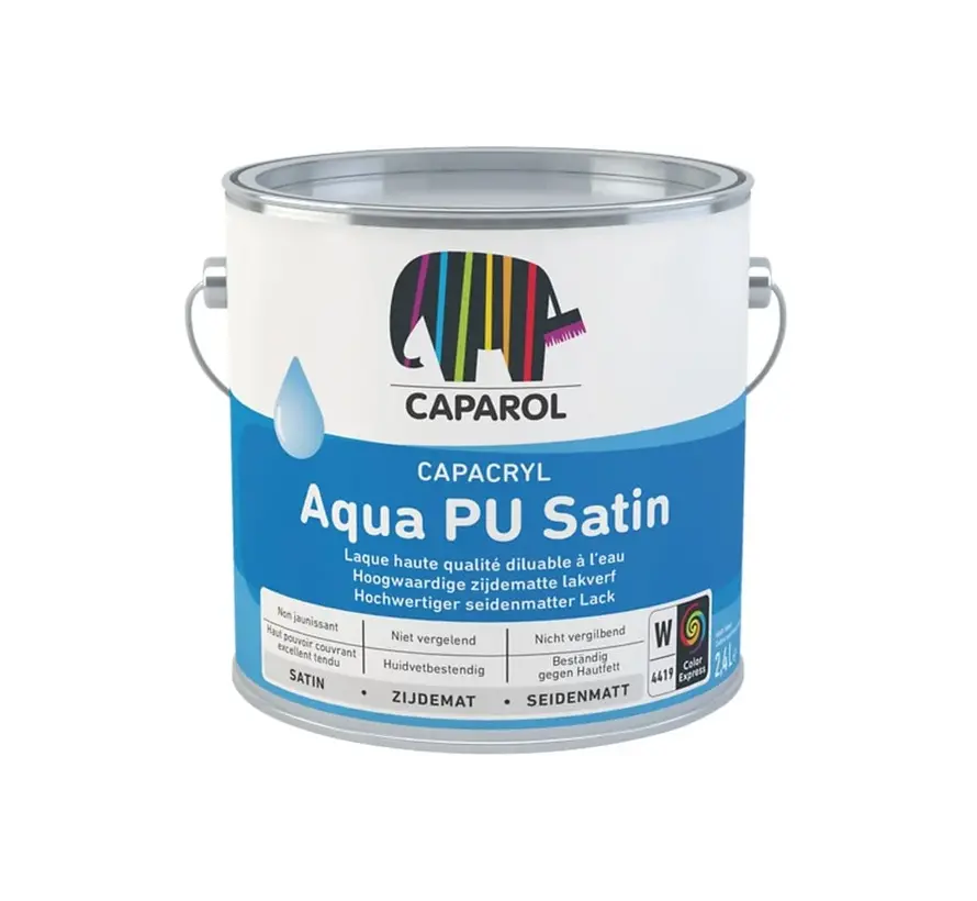 Caparol Capacryl Aqua PU Satin | Zijdeglans Binnen & Buiten Lakverf - 1 LTR 