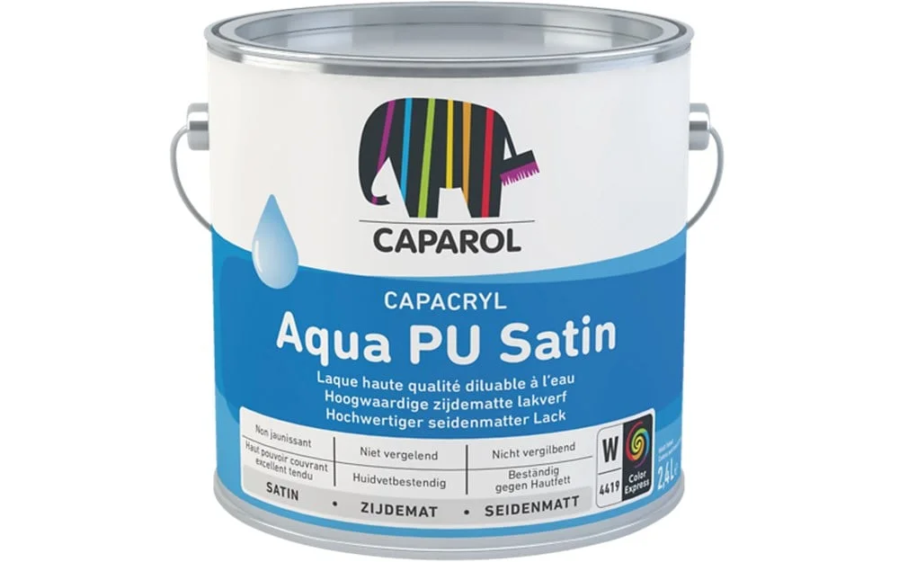Capacryl Aqua PU Satin | Zijdeglans Binnen & Buiten Lakverf | 1 LTR | Wit