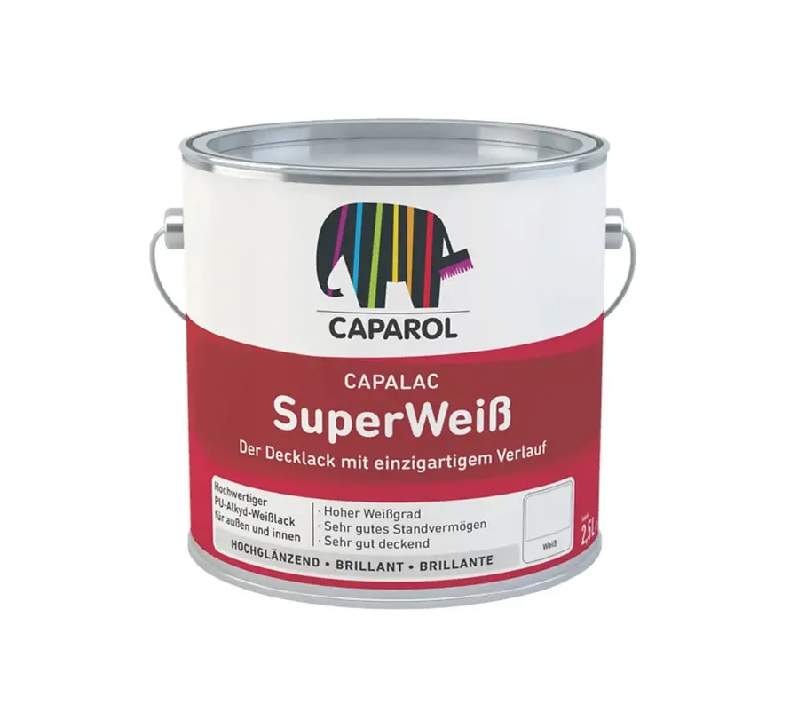 Caparol Capalac Superweiss | Hoogglans Lakverf Buiten - 1 LTR 