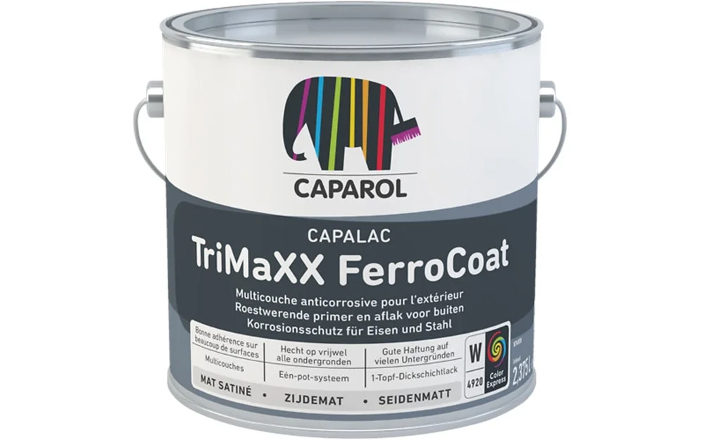 Capalac Trimaxx Ferrocoat | Zijdeglans Grondverf en Lakverf Buiten | 1 LTR | Kleur