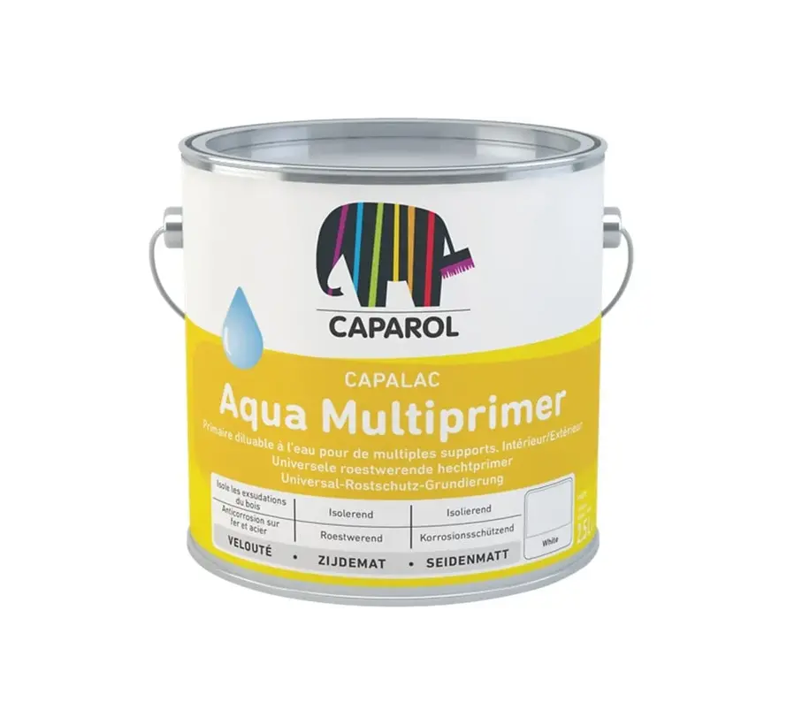 Caparol Capacryl Aqua Multiprimer | Grondverf Binnen & Buiten - 2,5 LTR 