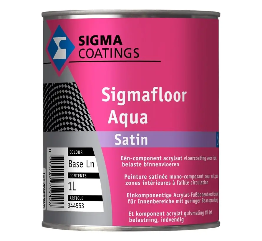 Sigma Sigmafloor Aqua Satin | Zijdeglans Vloerverf Binnen - 1 LTR 