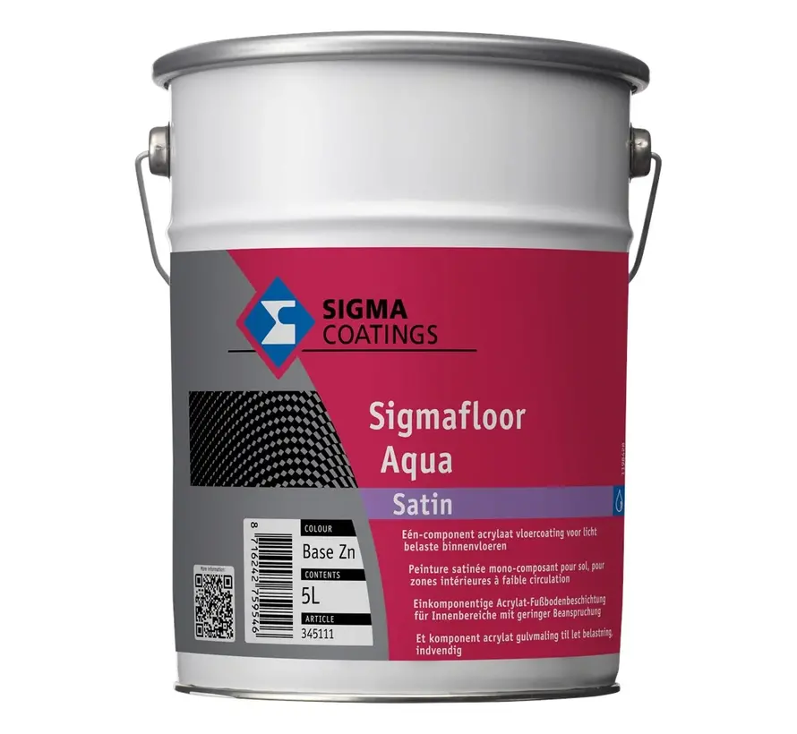 Sigma Sigmafloor Aqua Satin | Zijdeglans Vloerverf Binnen - 1 LTR 