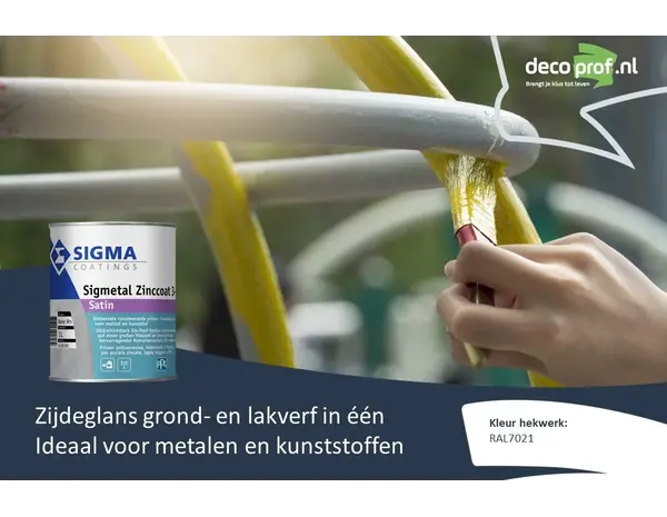 Sigma Sigmetal Zinccoat 3-in-1 Satin | Zijdeglans Grondverf en Lakverf Buiten Sigma Sigmetal Zinccoat 3-in-1 Satin | Zijdeglans Grondverf en Lakverf Buiten
