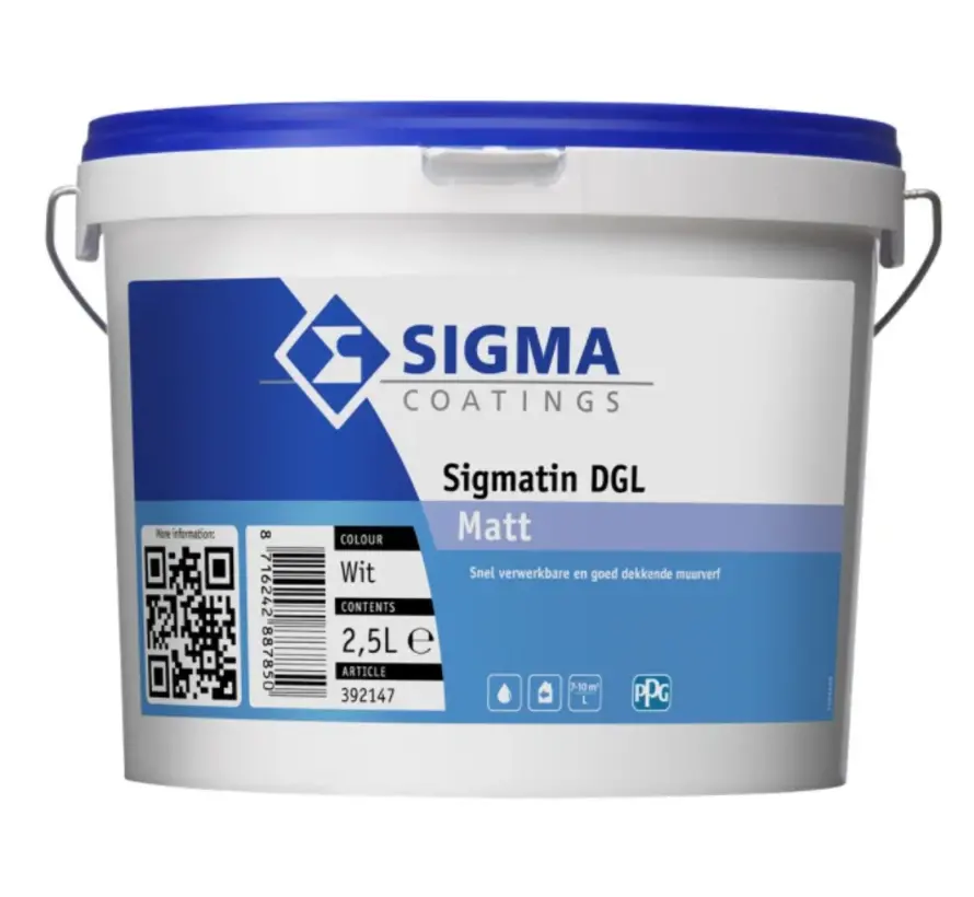 Sigma Sigmatin DGL Matt | Matte Muurverf - 2,5 LTR 