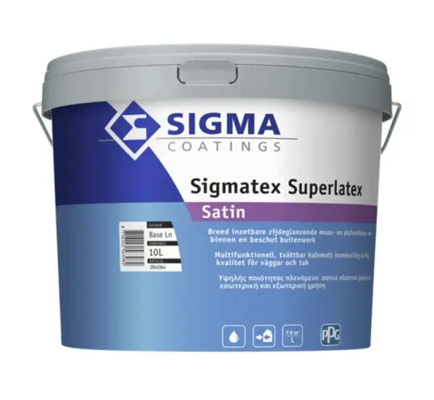 Sigma Sigmatex Superlatex Satin | Zijdeglans Muurverf en Plafondverf - 1 LTR 