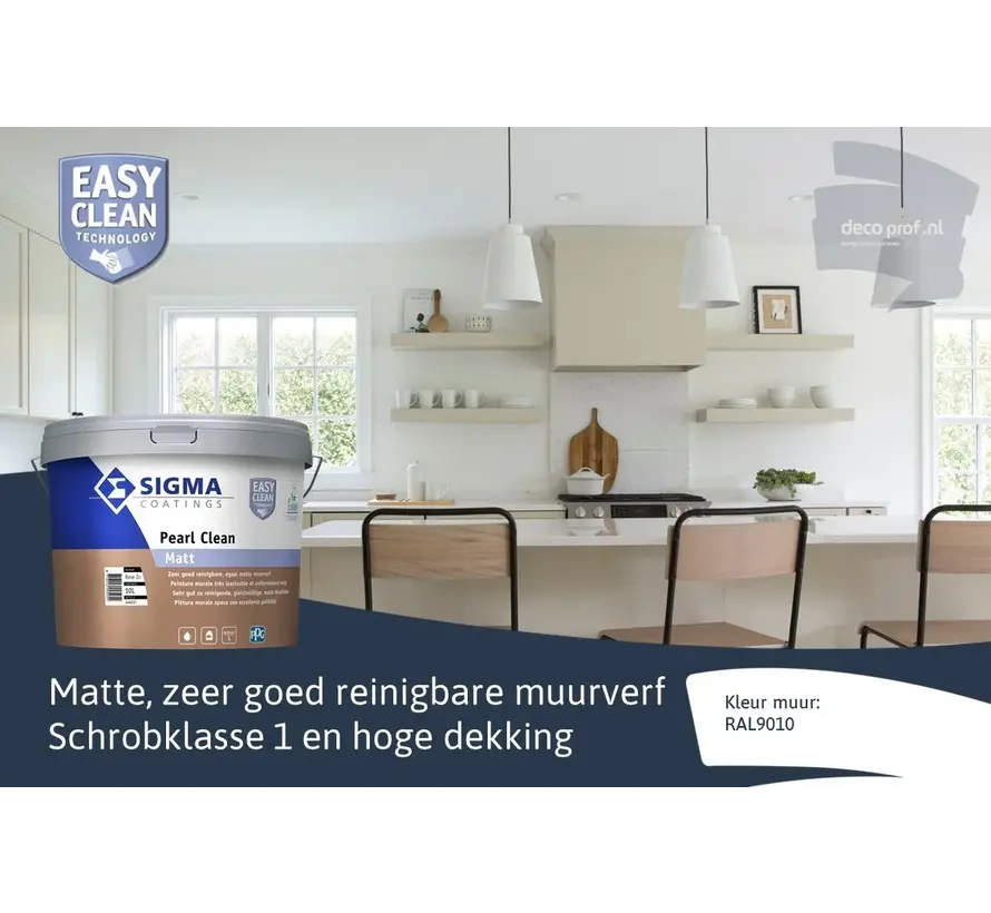 Sigma Pearl Clean Matt | Reinigbare Matte Muurverf - 1 LTR 