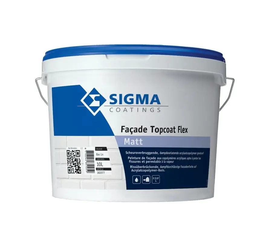 Sigma Facade Topcoat Flex Matt | Matte Gevelverf - 10 LTR 