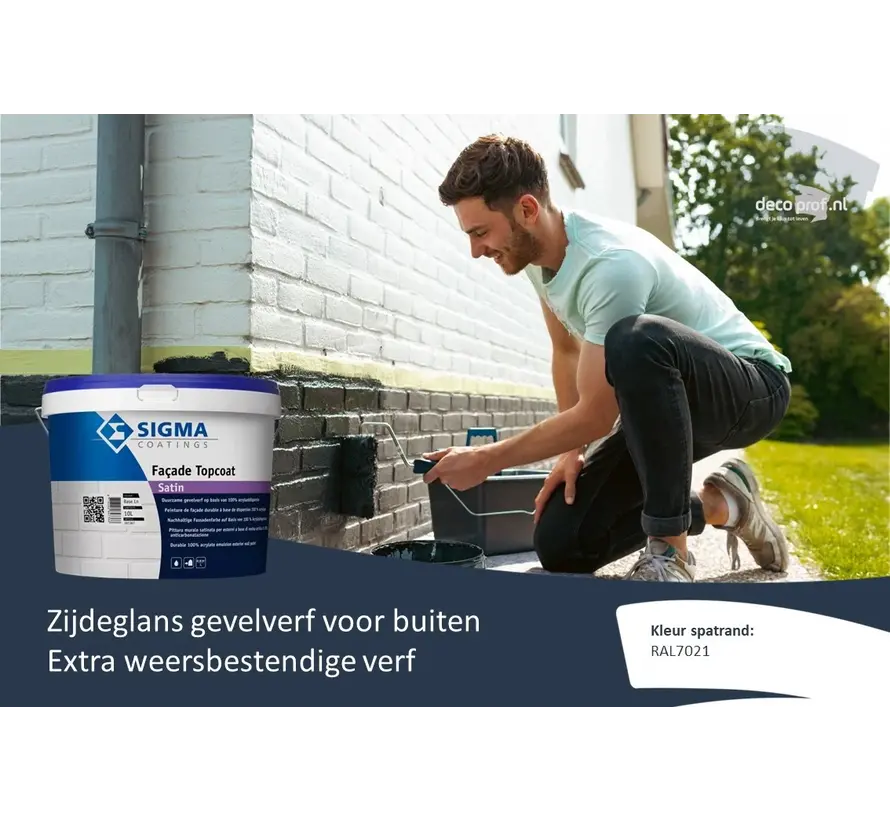 Sigma Facade Topcoat Satin | Zijdeglans Gevelverf - 1 LTR 