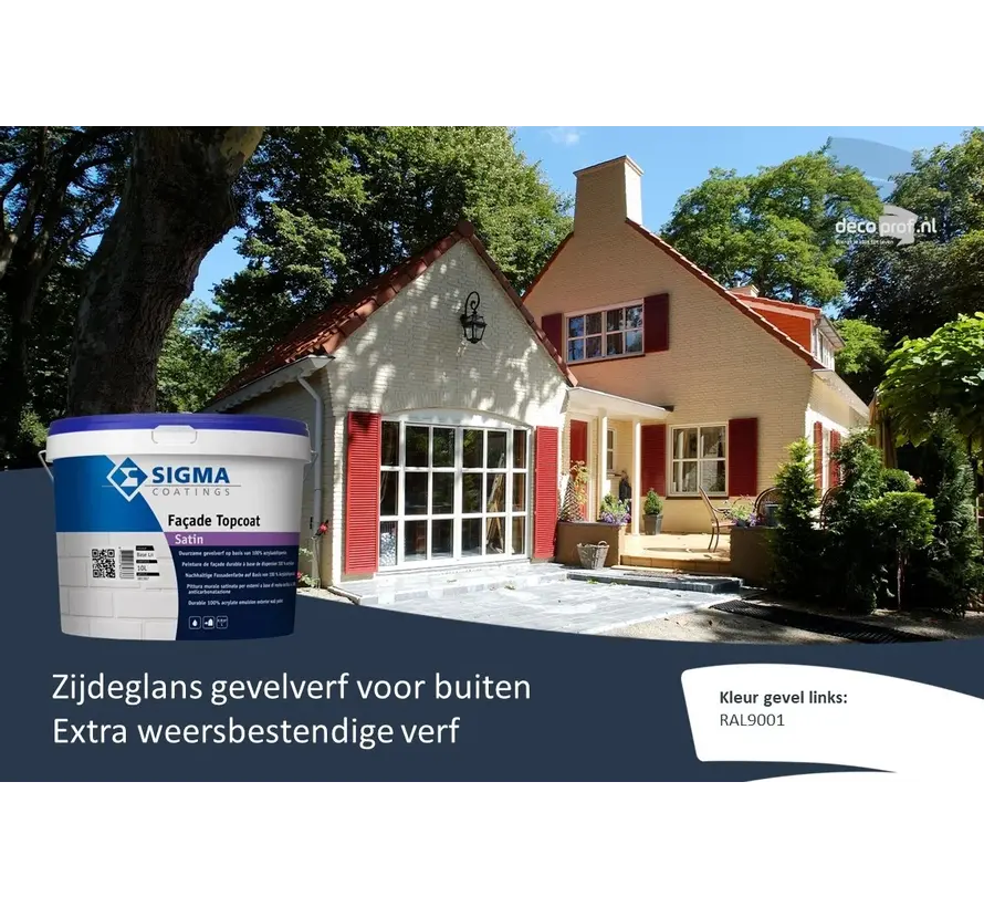 Sigma Facade Topcoat Satin | Zijdeglans Gevelverf - 1 LTR 