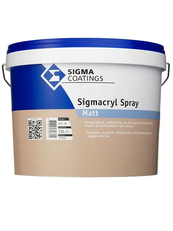 Sigmacryl Spray Matt | Verspuitbare Matte Muurverf | 10 LTR | Wit