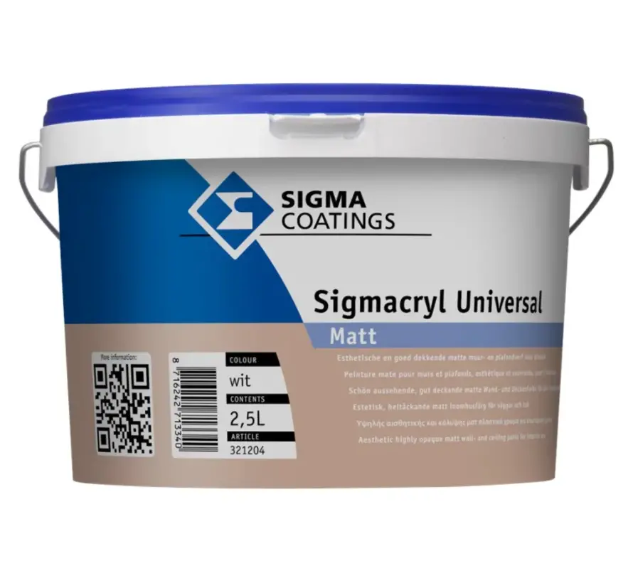 Sigma Sigmacryl Universal Matt | Matte Muurverf - 10 LTR 